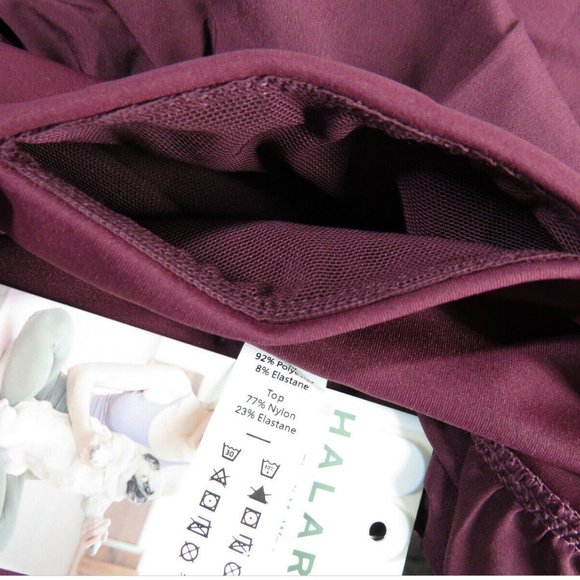 Breezeful Crimson High Waisted Split Leg Harem Pants, Pocket - Picture 3 of 10